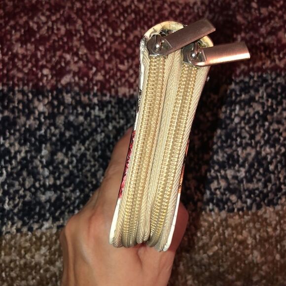 Paris Themed Wristlet Accordion Double Zip Wallet - Picture 4 of 11